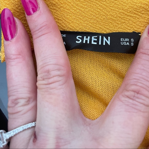 SHEIN mustard yellow puff sleeve top. - Picture 3 of 3